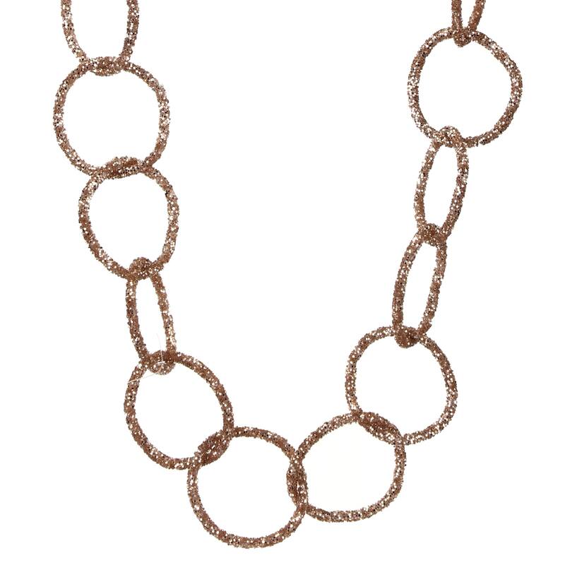 Set of 2 Gold Jewel and Bead Chain Artificial Garlands, 4' x 2.25", Unlit