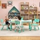 preview thumbnail 27 of 31, Gymax Kids Height Adjustable Table and 4 Chairs Set with Graffiti