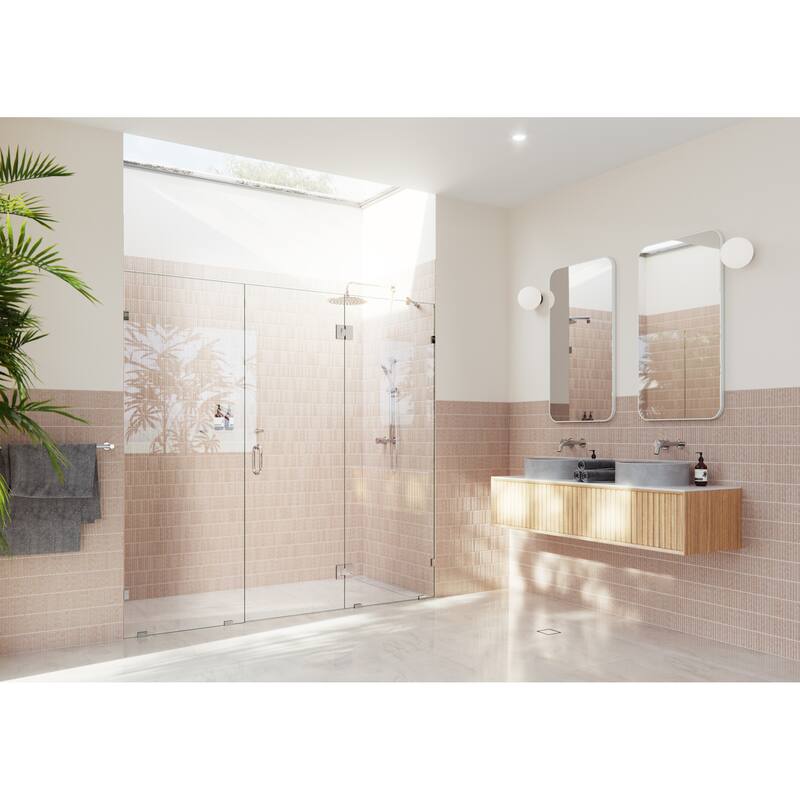 Glass Warehouse GHF-96.75 Stellar 78" High x 96-3/4" Wide Hinged - Polished Chrome
