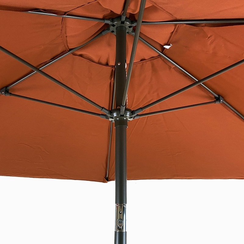 7.5 patio umbrella burnt orange MASTERCANOPY 7.5ft with Solar Lights, The built Sunnydaze Decor - 7.5' Patio