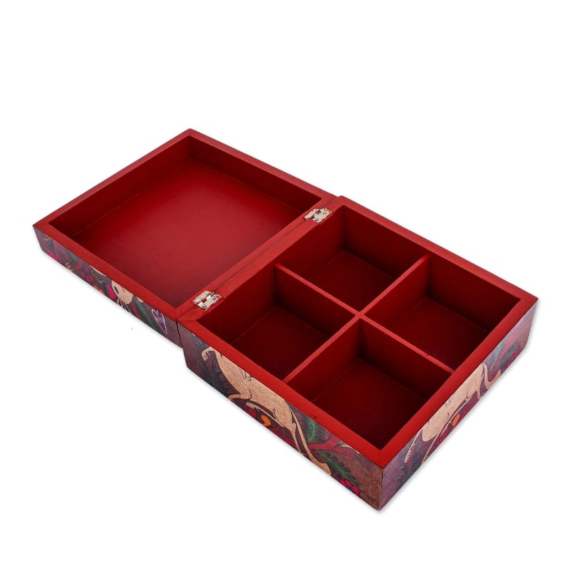Novica Handmade Tonala Fauna Decoupage Wood Decorative Box