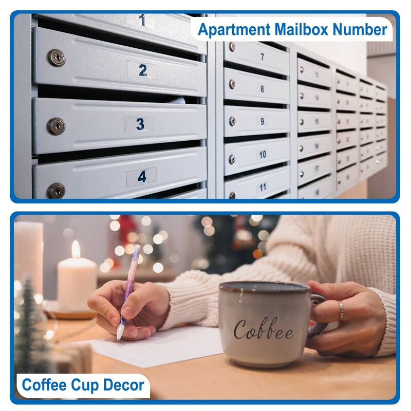 Alphabet Letters Numbers Stickers Set, Self Adhesive Cursive, Colorful