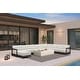 preview thumbnail 1 of 7, PURPLE LEAF Caesar U-Shaped White Outdoor Couch with 9.6" Thick for Yard Porch Deck Patio Conversation Sets 9 Seats+1 Ottoman - U-shaped