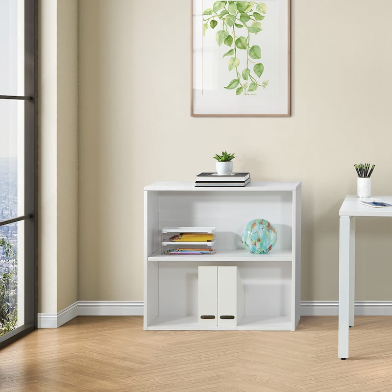 Prado 30" 2 Shelf Bookcase - White