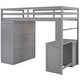 preview thumbnail 11 of 17, Elegant Twin size Loft Bed with Drawers, Desk and Wardrobe, Health and Comfort, Sturdy Construction & Safety Guaranteed, Grey