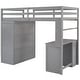 preview thumbnail 11 of 17, Twin size Loft Bed with Drawers, Desk and Wardrobe, Space-saving, Grey