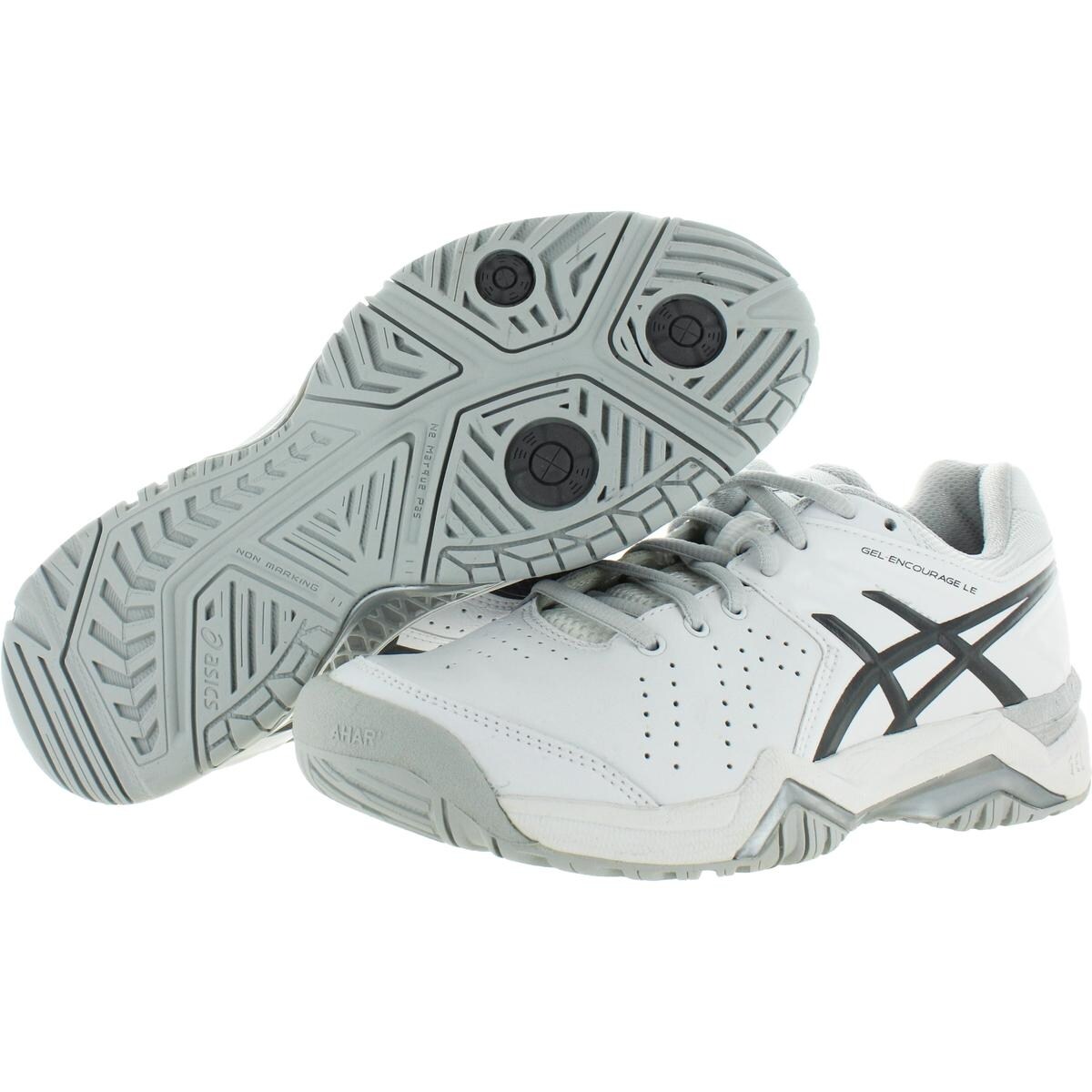 asics white leather trainers