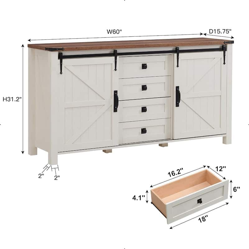 Farmhouse Dresser, Chest of Drawer, Dresser TV Stand, Storage Dresser