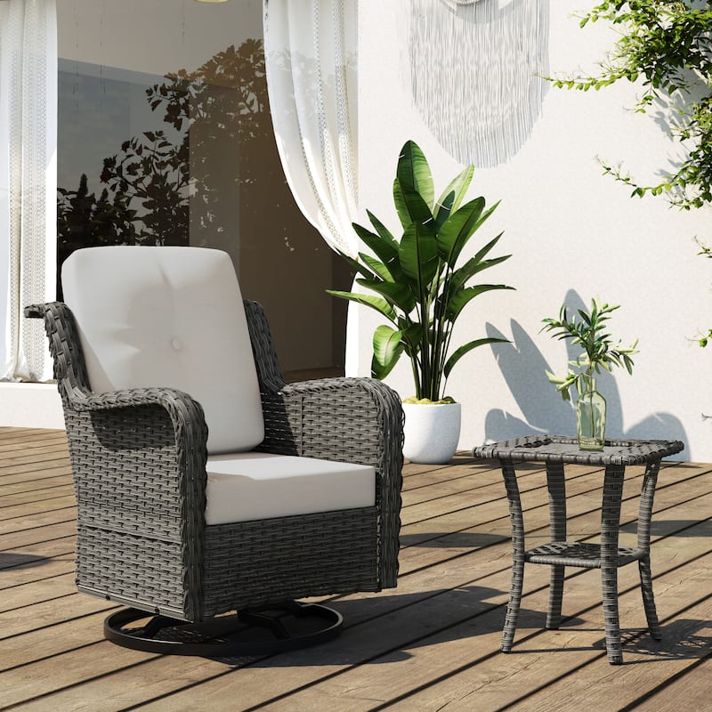 Outdoor Rattan Rocker Wicker Swivel Rocking Chair