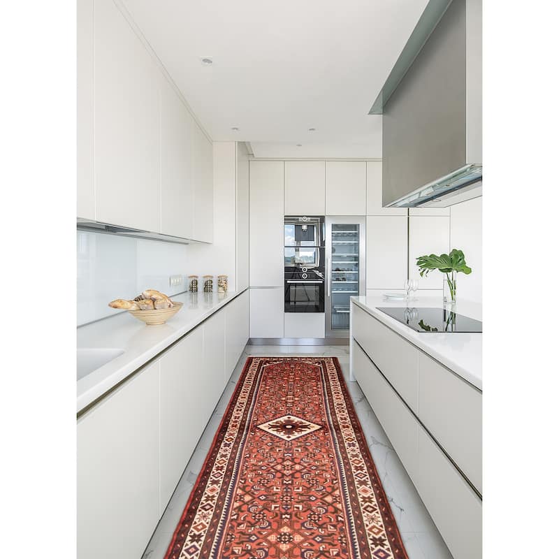 ECARPETGALLERY Hand-knotted Andelz Red Wool Rug - 2' 10" x 9' 10"