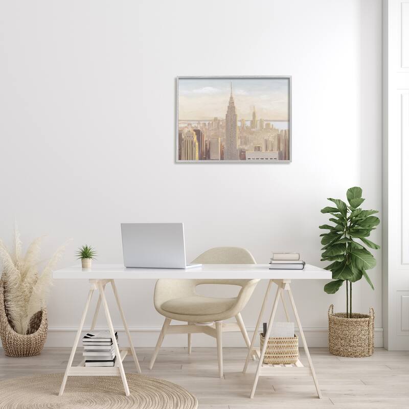 Stupell Manhattan Dawn Painting Framed Giclee Art Design by James Wiens
