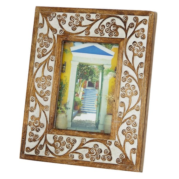 Deco 79 Rectangular Carved Wood Antique Floral Picture Frame w/ Whitewash Finish 8.5” x 10” 54644 Brown Deco 79 Rectangular Carved Wood Antique Floral Picture Frame w/ Whitewash Finish 8.5” x 10” 54644 Brown
