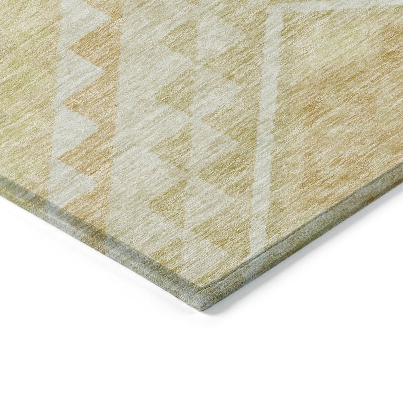 Machine Washable Indoor/ Outdoor Boho Tribal Chantille Rug