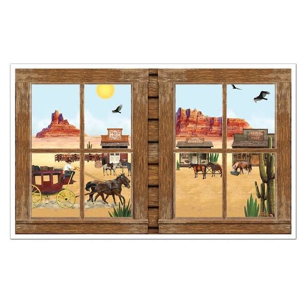 Shop Pack Of 6 Old Country Western Window View Party Themed Wall