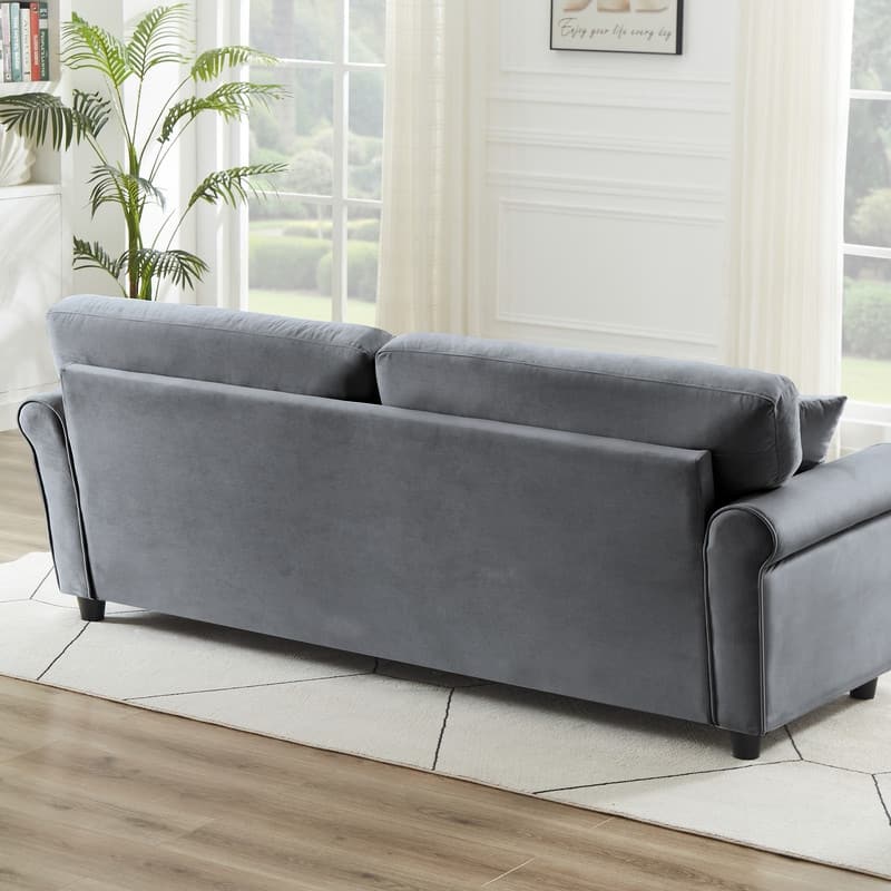 82"Velvet Upholstery Cloud Sofa Couch Cushion Back Deep Seat Loveseat
