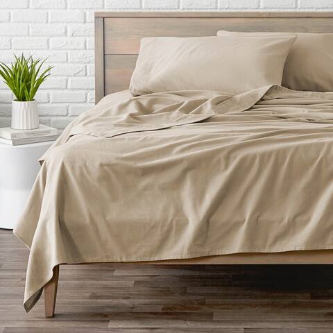 Bare Home Cotton Flannel Sheet Set - Velvety Soft Heavyweight