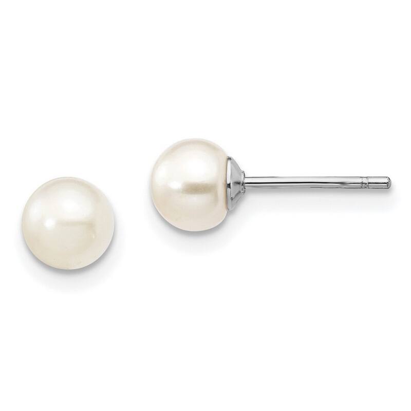 Curata 925 Sterling Silver 4-5mm Freshwater Cultured Pearl Neck Bracelet Earrings set
