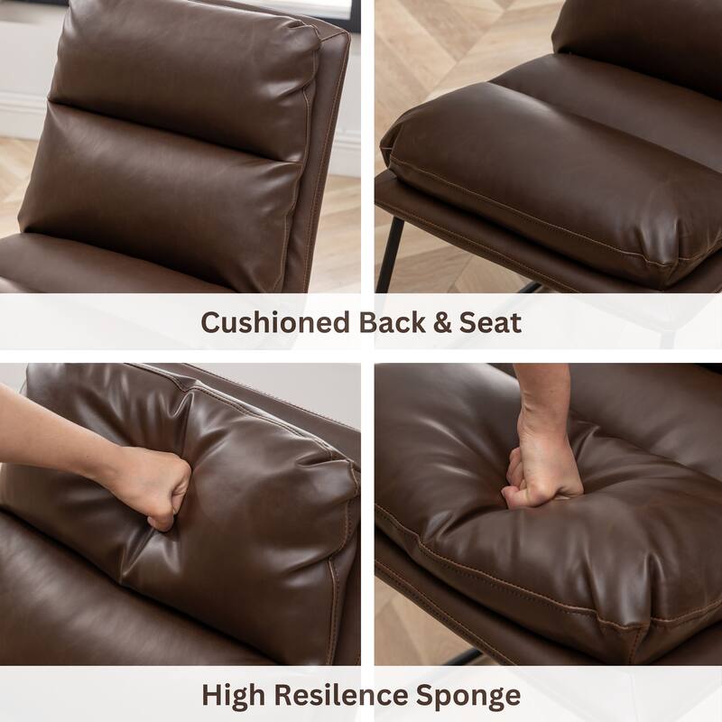 Modern 2 Piece Fabric 26 Inch Dining Chair with Footrest, Backrest, Cushion for Dining Room Kitchen Bedroom Living Room