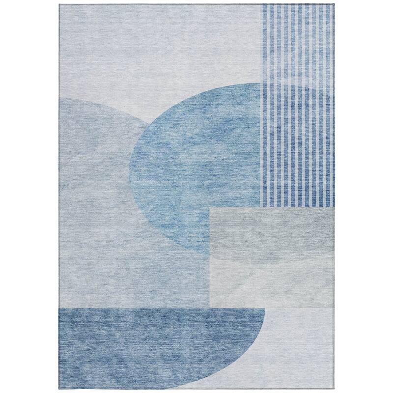HomeRoots Geometric Transitional Rectangle Outdoor Rug