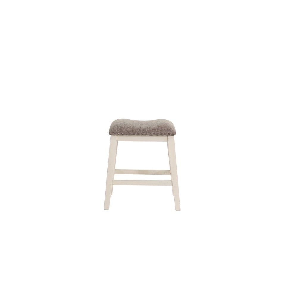 2-Piece Modern Counter Stool Set - Light Wood Finish with Cushion Seat