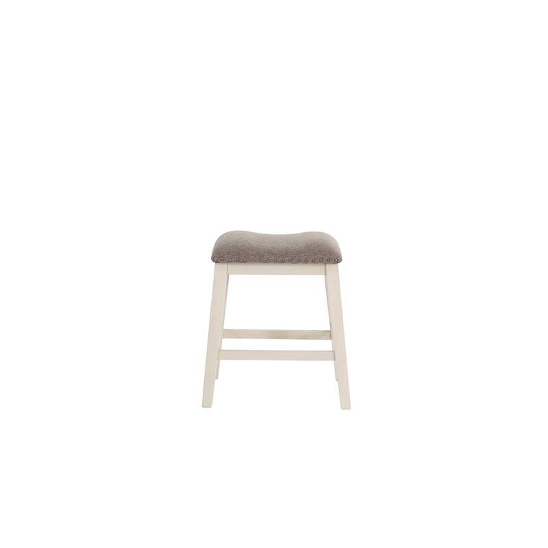 2-Piece Modern Counter Stool Set - Light Wood Finish with Cushion Seat