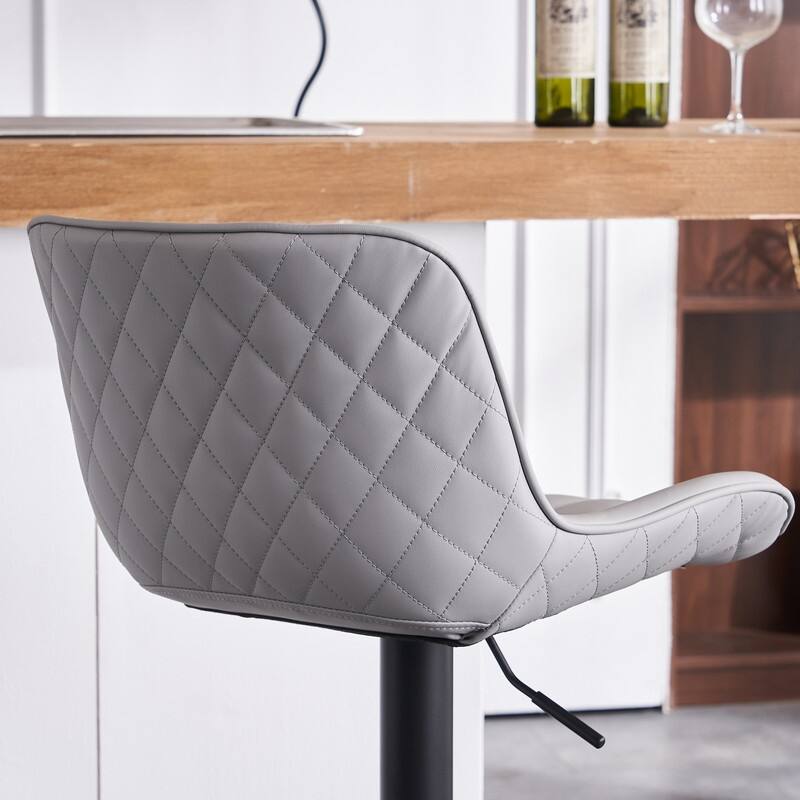 Bar Stools Set of 2, Counter Height Barstools with Back, Leather Bar Chair for Kitchen island