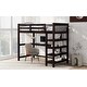 preview thumbnail 5 of 14, Twin Size Loft Bed with Storage Shelves and Under-bed Desk, Black