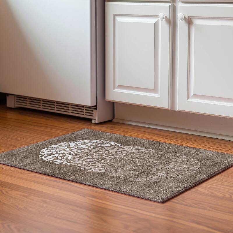 Premium Washable Super Soft Modern Fragments Mayfield Rug - Chocolate - 1' 8" x 2' 6" - Rectangle