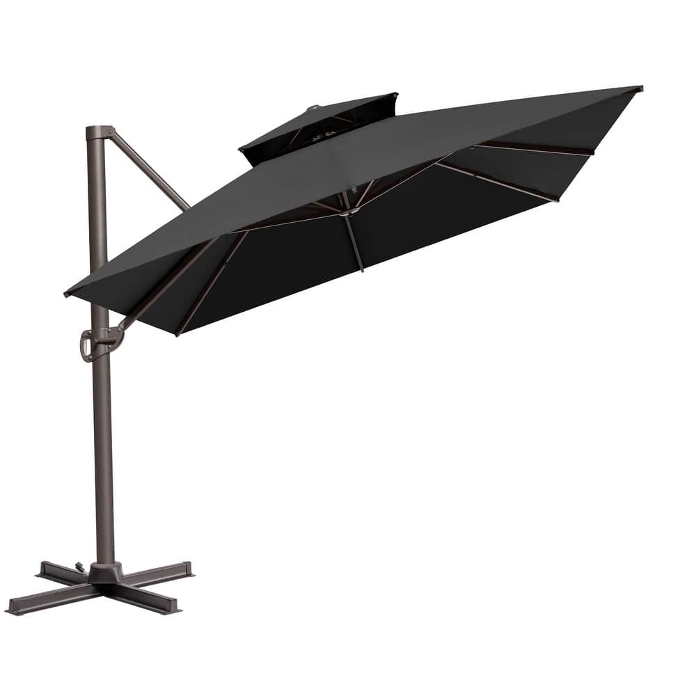 Crestlive Outdoor 13 x 10ft Patio Cantilever Umbrella with Tilt Angles and 360-degree Rotation
