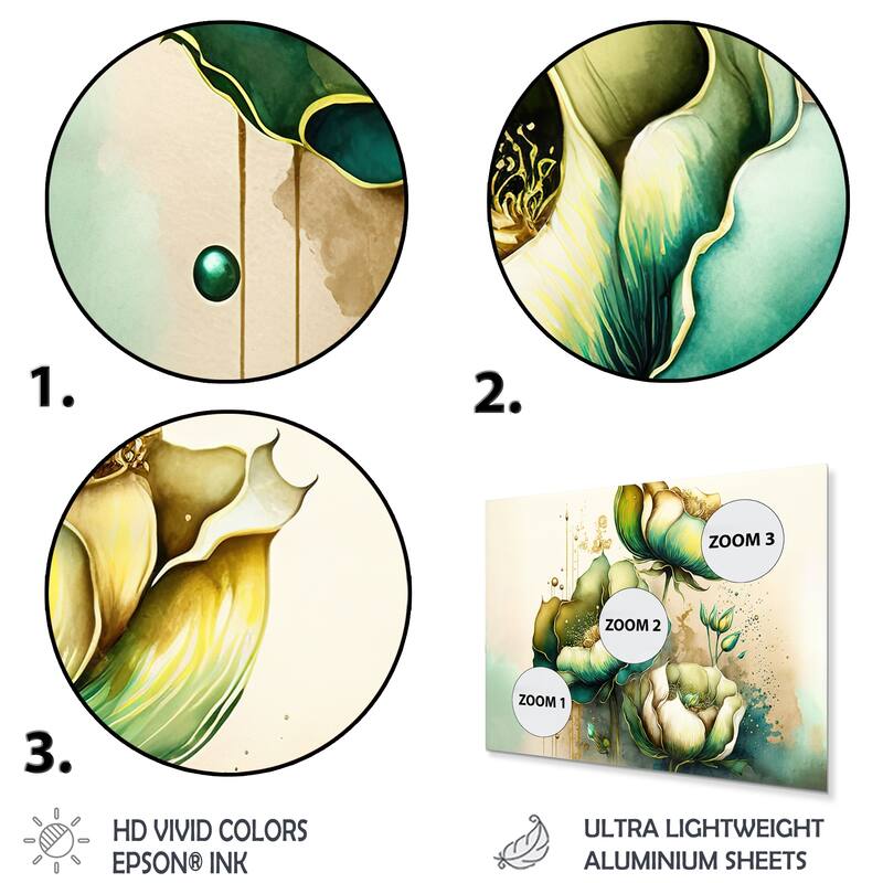 Designart 'Green Blooming Cally Lillies II' Floral Calla Lily Metal Wall Art Bed Bath & Beyond