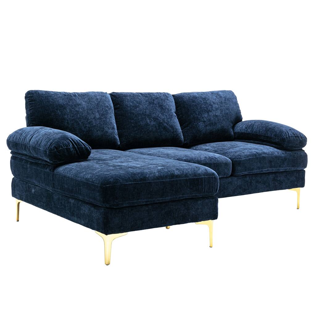L-shaped Sectional Sofa,Polyester Upholstered,Solid Manufactured Frame ...
