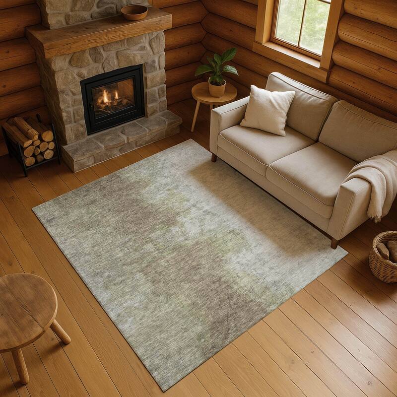 Premium Washable Super Soft Abstract Ombre Mayfield Rug - Taupe - 10' x 14'