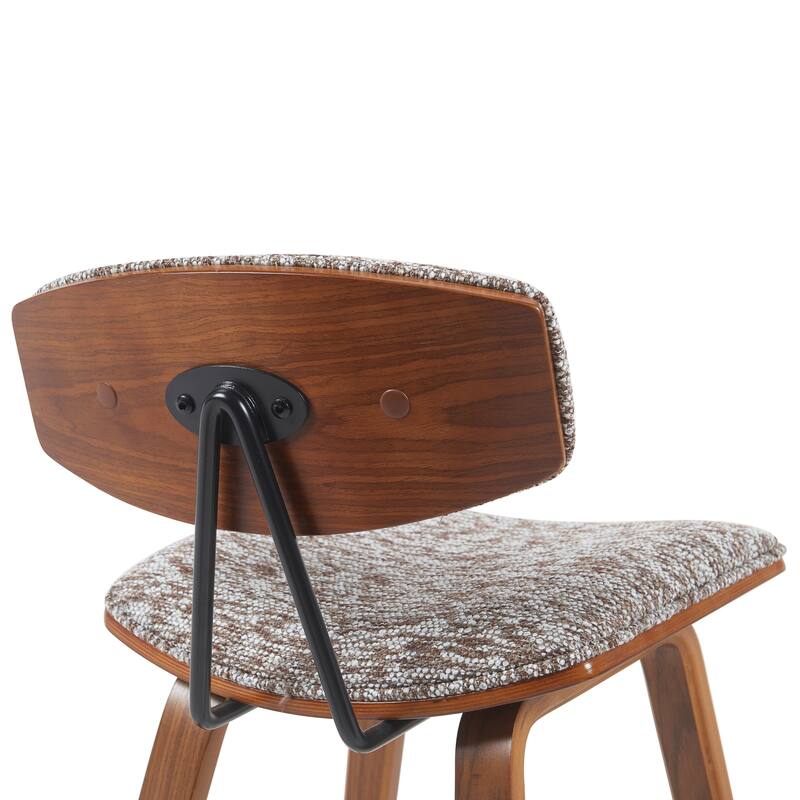 Fox Mid-Century Bar Stool, Upholstered Counter Height Chair with Bentwood Legs