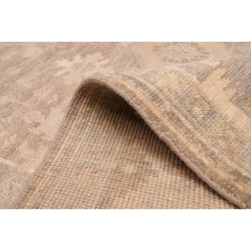 ECARPETGALLERY Hand-knotted Kavya Oushak Taupe Wool Rug - 8'11 x 12'1