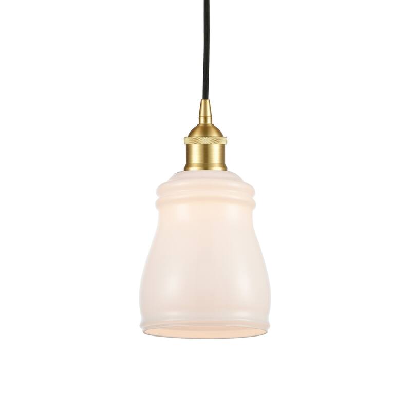 Innovations Lighting 616-1P-10-5 Ellery Pendant Ellery 5" Wide Mini - Satin Gold / White