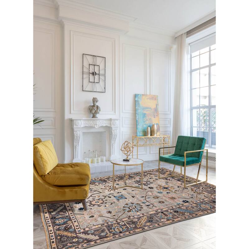 ECARPETGALLERY Hand-knotted Modern Oushak Light Grey Wool Rug - 8'11 x 11'9