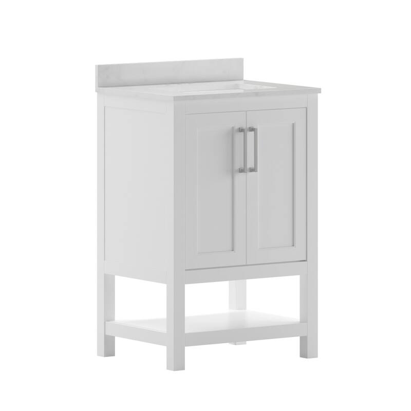 Bathroom Vanity with Undermount Sink and Open Storage Shelf