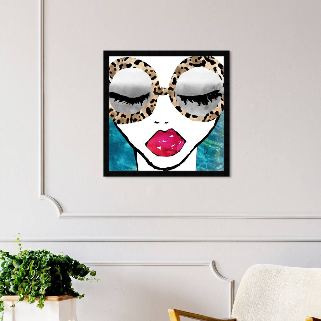 Oliver Gal 'Ready For the Sea-CUSTOM' Fashion and Glam Framed Wall Art Prints Portraits - Blue, Red