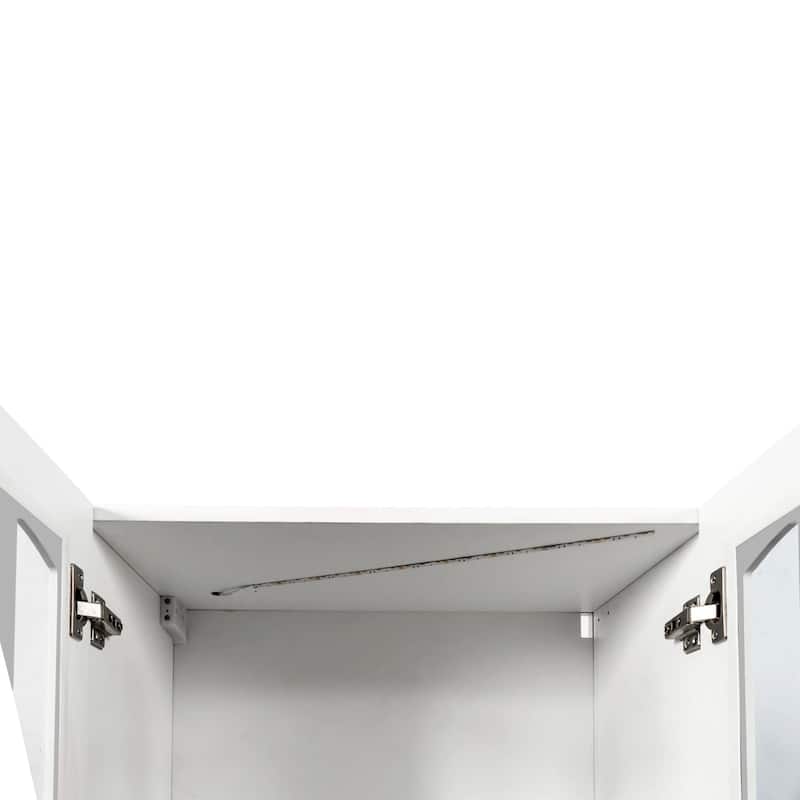 Glass Door Wall Cabinet - Floating Display Cabinet with Shelves for Kitchen, Bathroom, Living Room