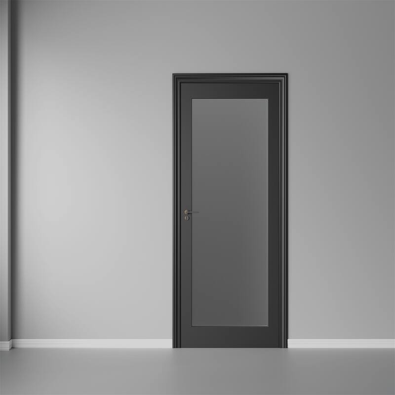 32 X 80 X 5 inch 1-Lite Glass French Interior Door - Black