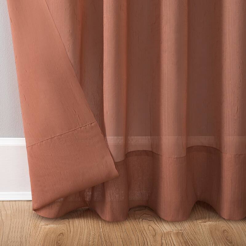 No. 918 Erica Sheer Crushed Voile Single Curtain Panel, Single Panel