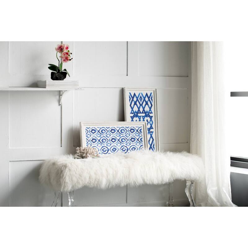 Set of 2, Modern Wall Art Decor, Blue and White Hanging Sculptures, for Kitchens, Seaside Sunrooms and Living Rooms