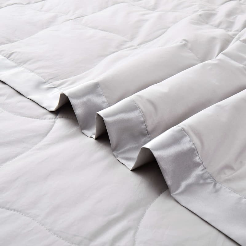 Soft Down Oversized Blanket with Satin Trim for Bed 100% Cotton