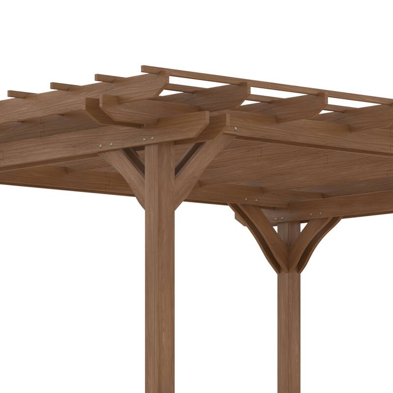 Outsunny 12' x 10' Outdoor Pergola, Wood Gazebo Grape Trellis with Stable Structure for Garden, Patio, Backyard, Deck