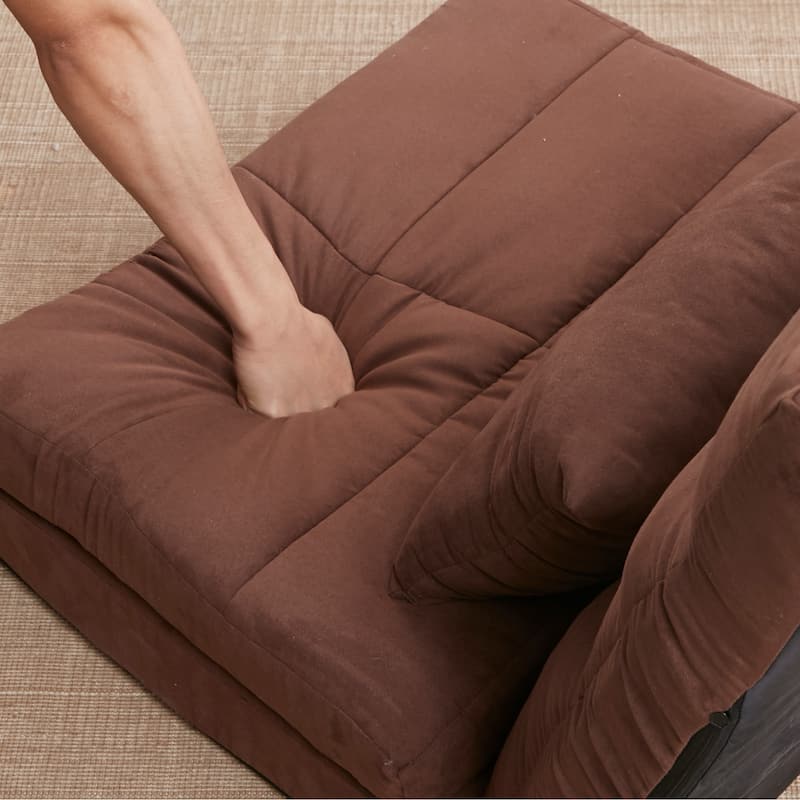 Triple Fold Down Sofa Bed, Adjustable Floor Couch Sofa with One Pillow, 5 Reclining Position