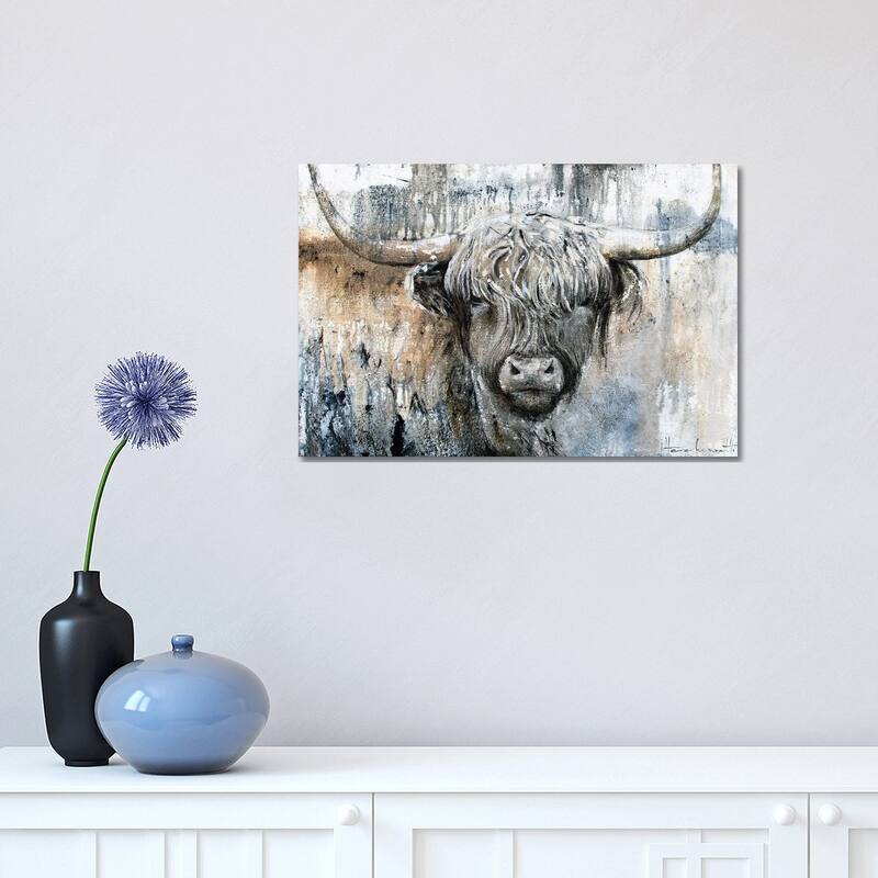 iCanvas "Highland Cow II" by Studio Paint-Ing Canvas Print - 12x18x1.5