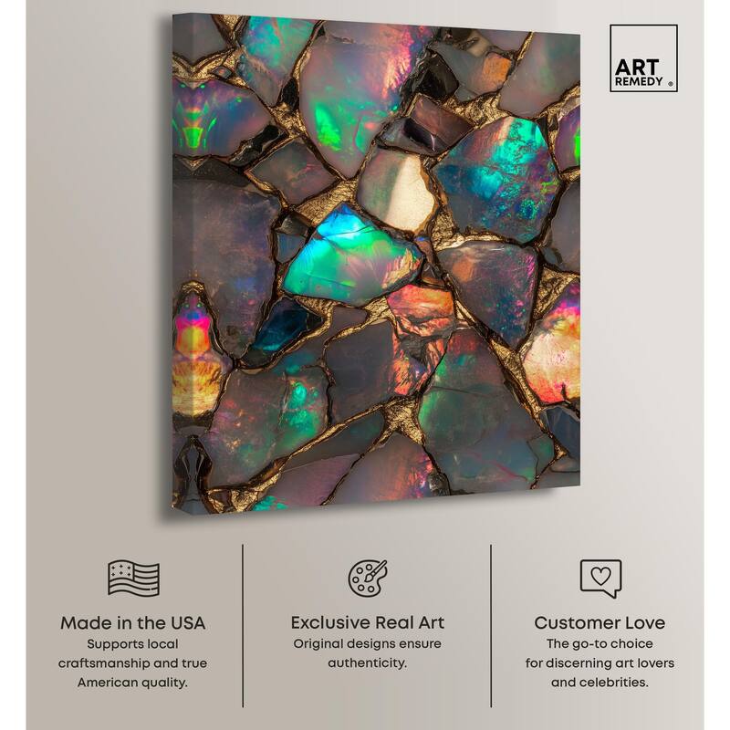 Stonic Rainbow Canvas by Art Remedy, Gallery Wrapped