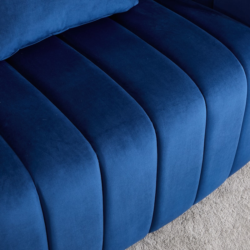 Modern Velvet Swivel Accent Chair,Sofa Chair with Pillows