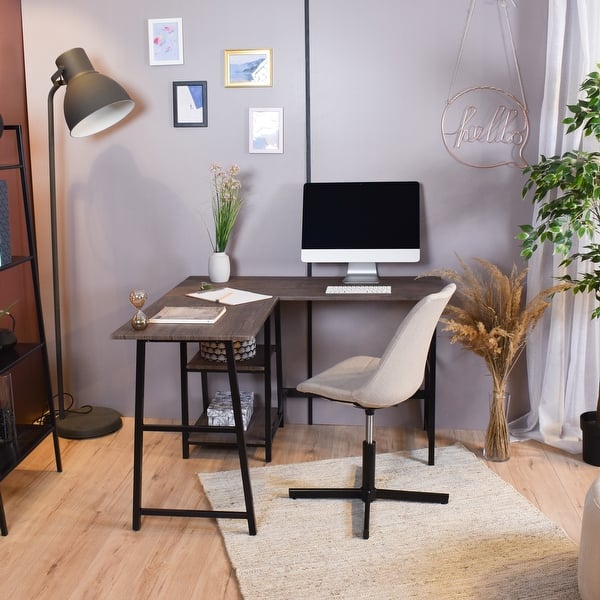 slide 2 of 31, Carbon Loft Industrial L-shaped Corner Computer Desk with Shelf