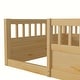 preview thumbnail 6 of 25, Twin Wooden Floor Bed Frame with Safety Fence, Low to Ground Design for Kids' Bedroom & Playroom, Easy Assembly, Natural